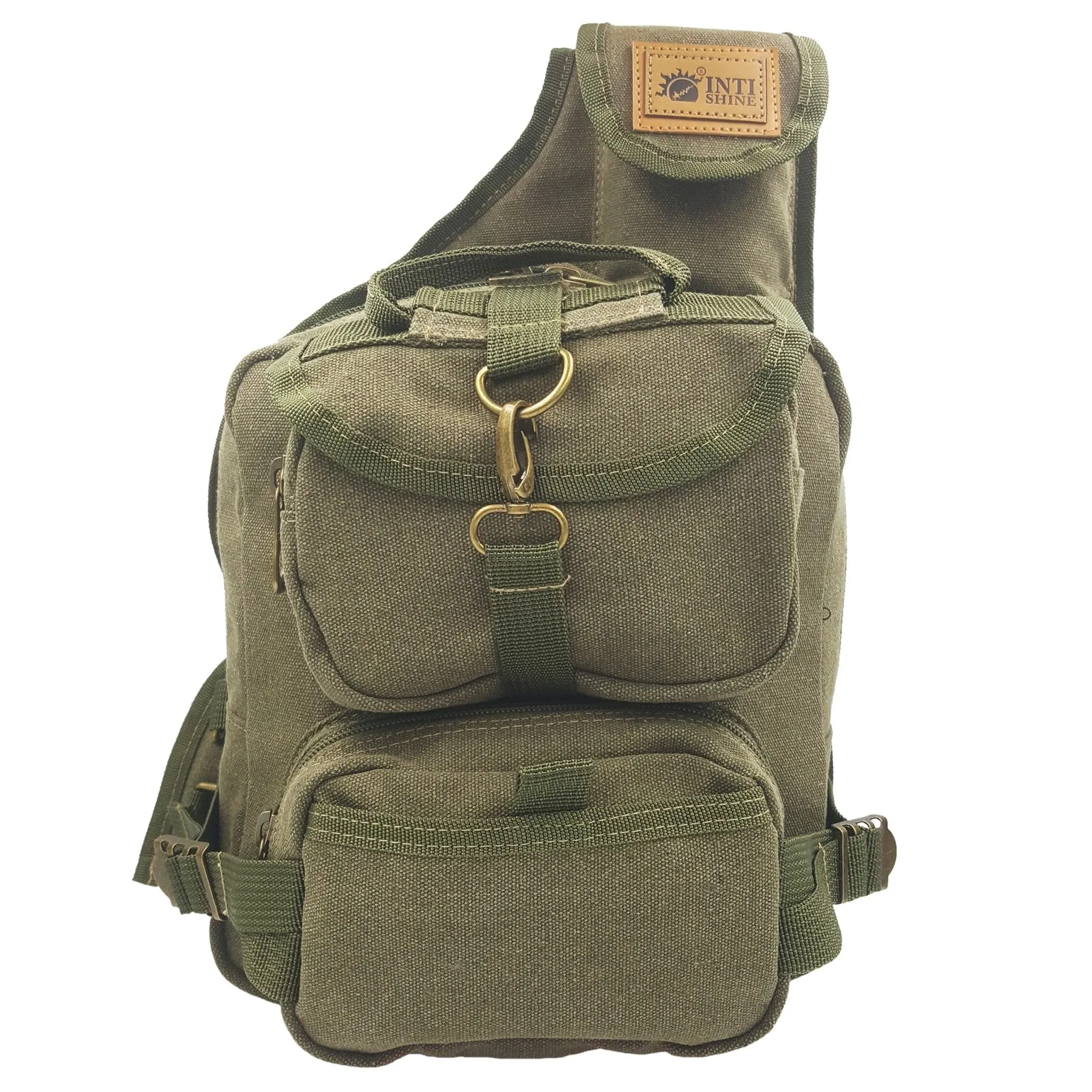 Canvas Sling Backpack - Green