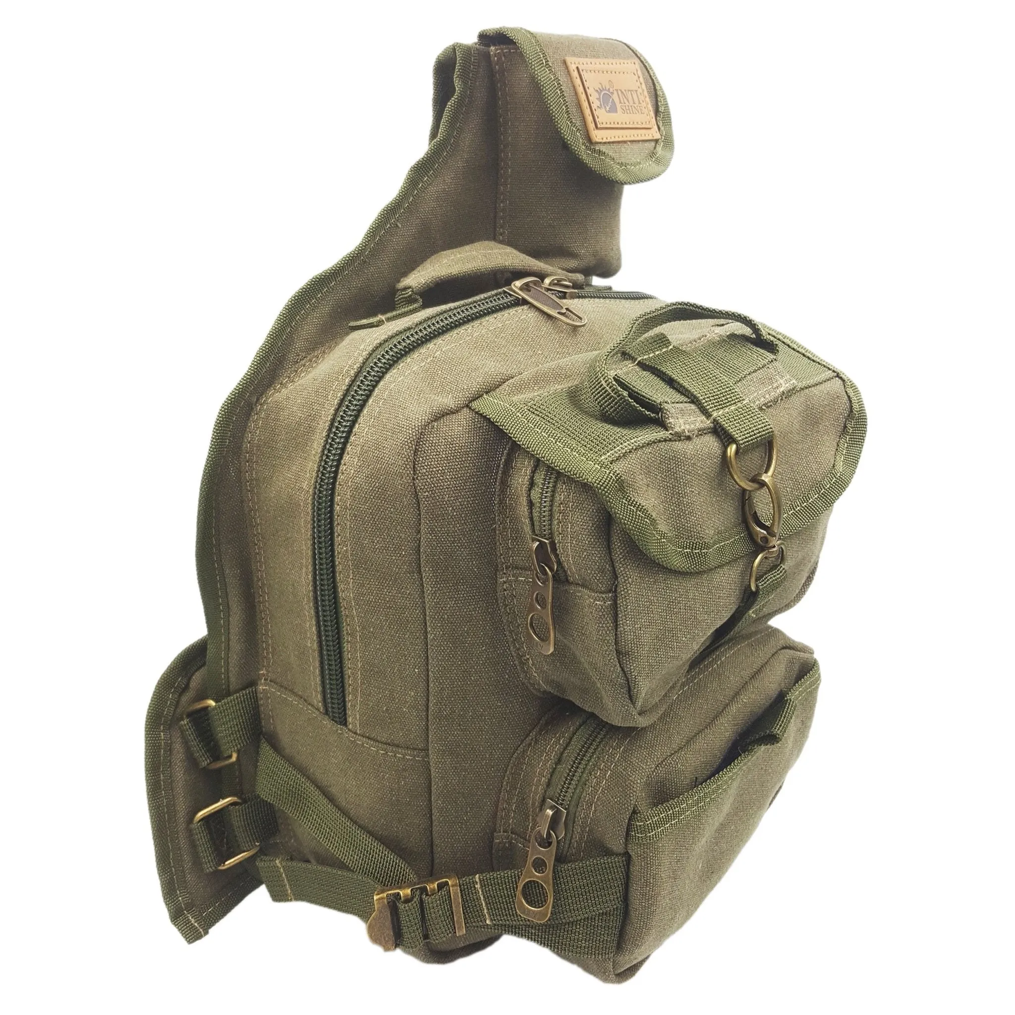 Canvas Sling Backpack - Green