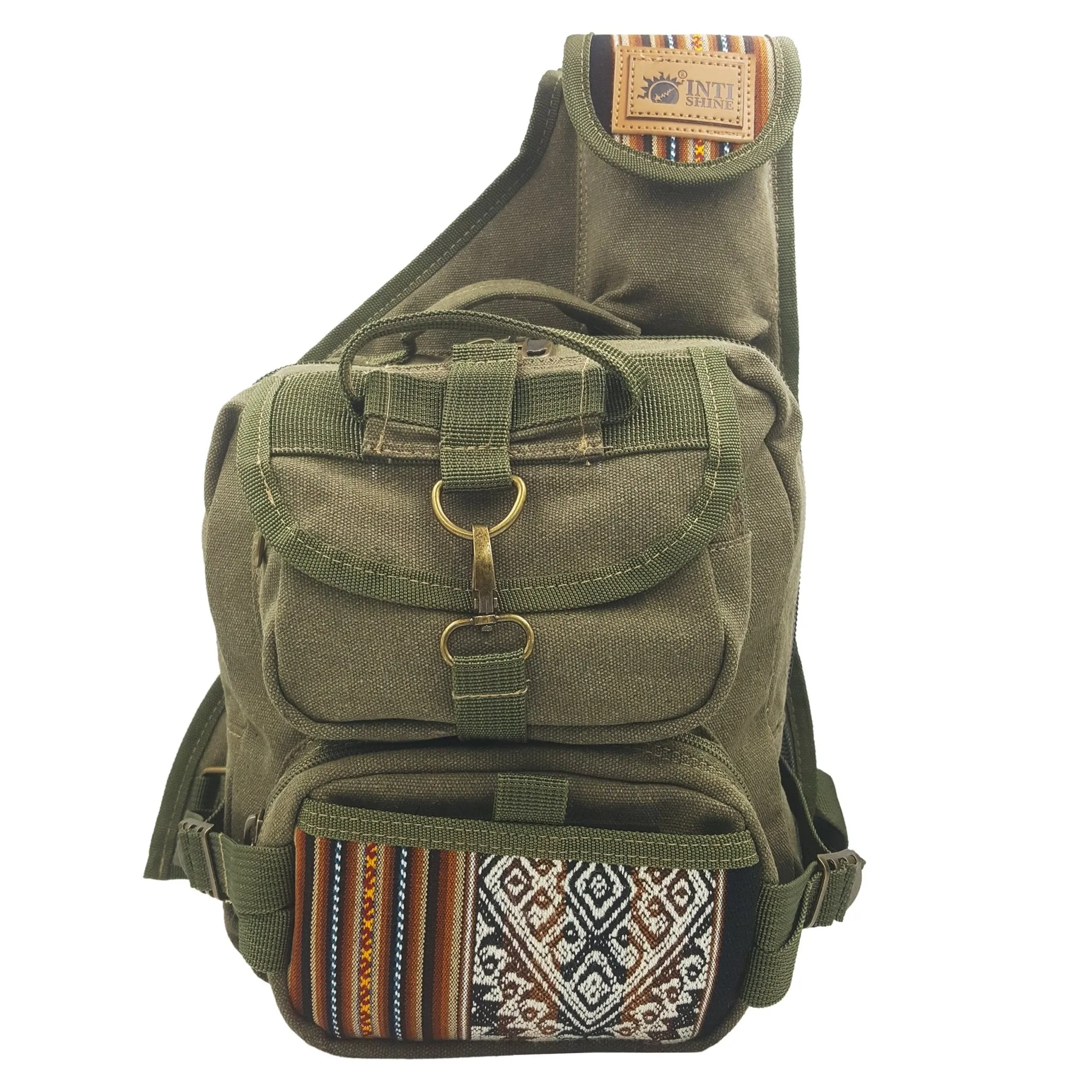 Canvas Sling Backpack - Green