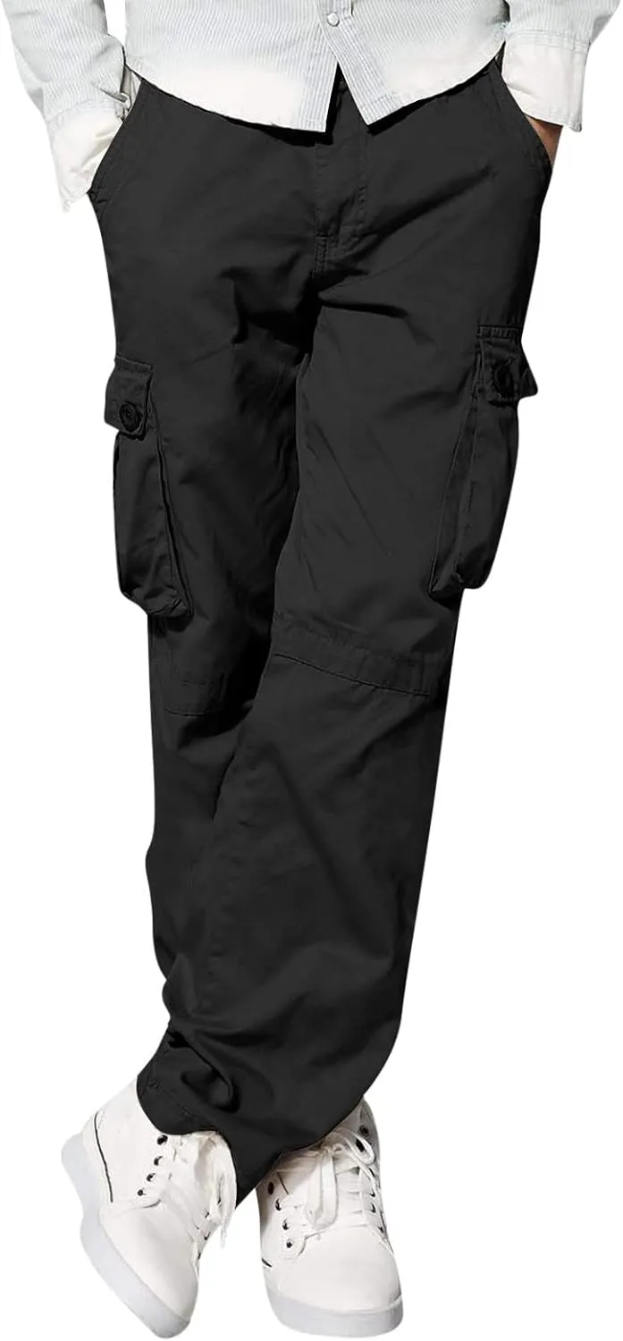 Cargo Pants for Men Big and Tall Relaxed Fit Open Bottom Straight Sweatpants Casual Jogging Athletic Hiking Pants Streetwear