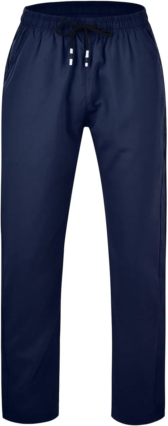 Casual Pants for Men Relaxed Fit Lightweight Drawstring Sweatpants Plus Size Elastic Waist Comfy Joggers Baggy Hiking Pants