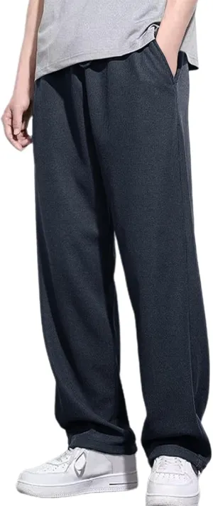 Casual Pants for Men Relaxed Fit Straight Leg Lightweight Sweatpants Plus Size Stretch Waist Lightweight Workout Trousers
