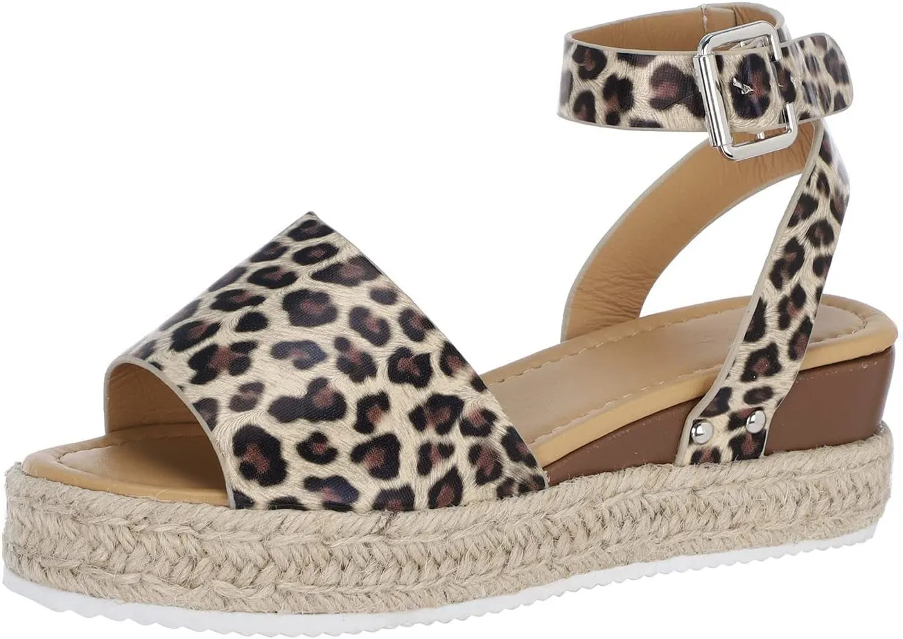 Casual Sandals Women Flat Espadrille Sandals for Women Orthopedic Open Toe Shoes Slip On Casual Sandals
