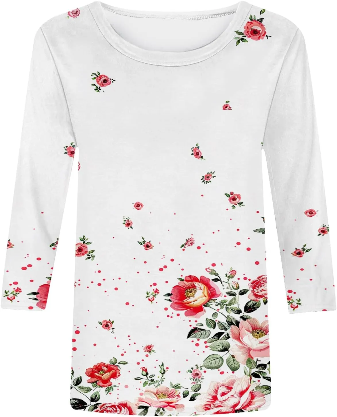 Ceboyel Womens 3/4 Sleeve Summer Shirts 2024 Trendy Elbow Length Tops Floral Boho Blouses T Shirts Dressy Causal Clothes