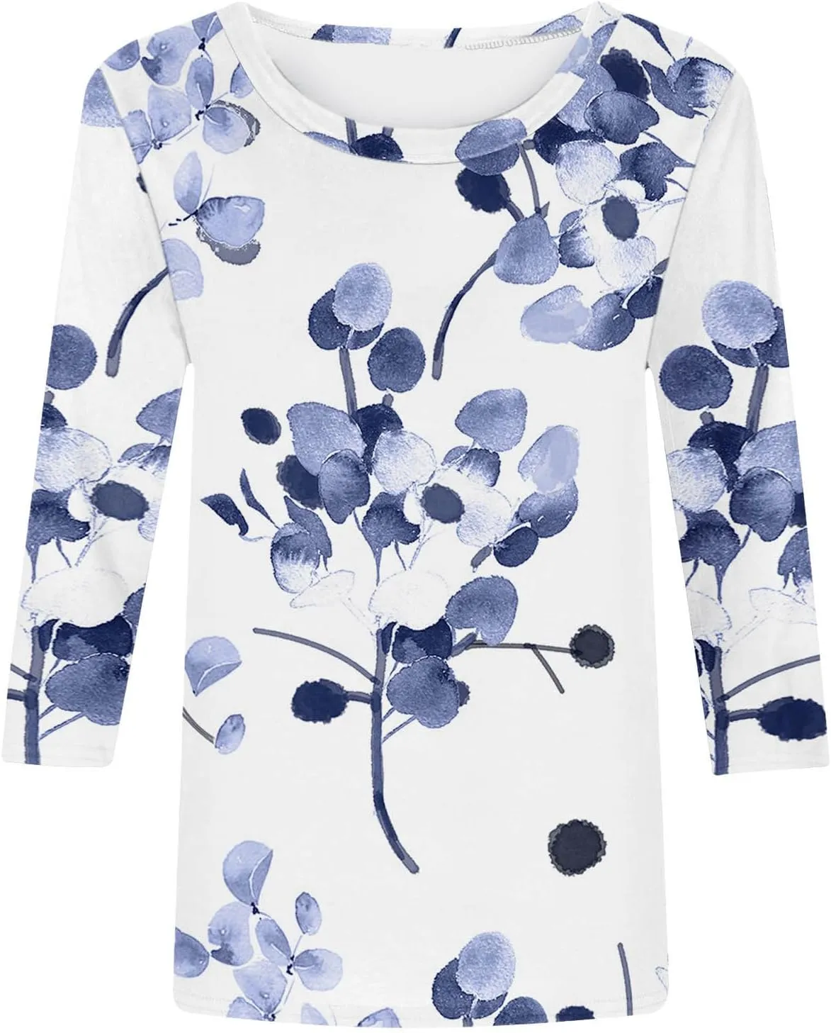 Ceboyel Womens 3/4 Sleeve Summer Shirts 2024 Trendy Elbow Length Tops Floral Boho Blouses T Shirts Dressy Causal Clothes