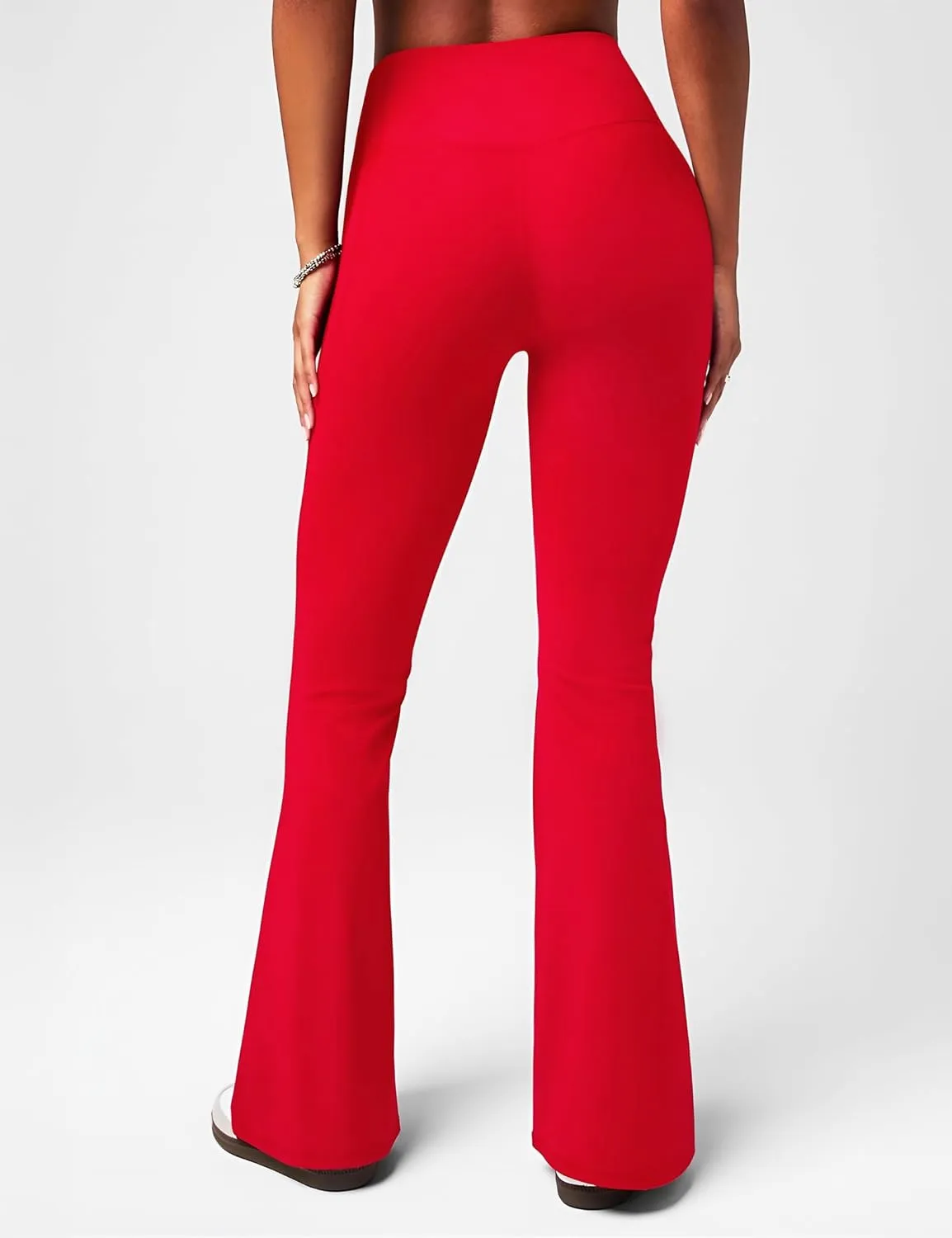 CHARMKING Flare Leggings for Women with Pocket Crossover Flare Leggings High Waisted Tummy Control Workout Casual Pants