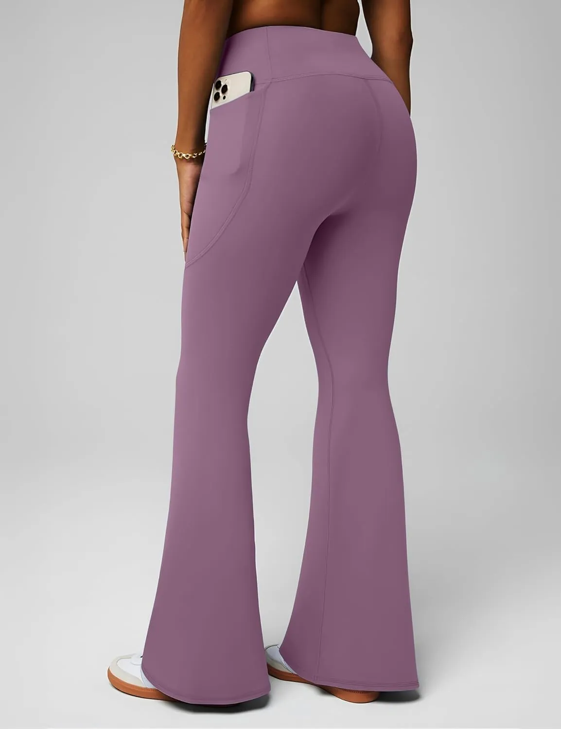 CHARMKING Flare Leggings for Women with Pocket Crossover Flare Leggings High Waisted Tummy Control Workout Casual Pants