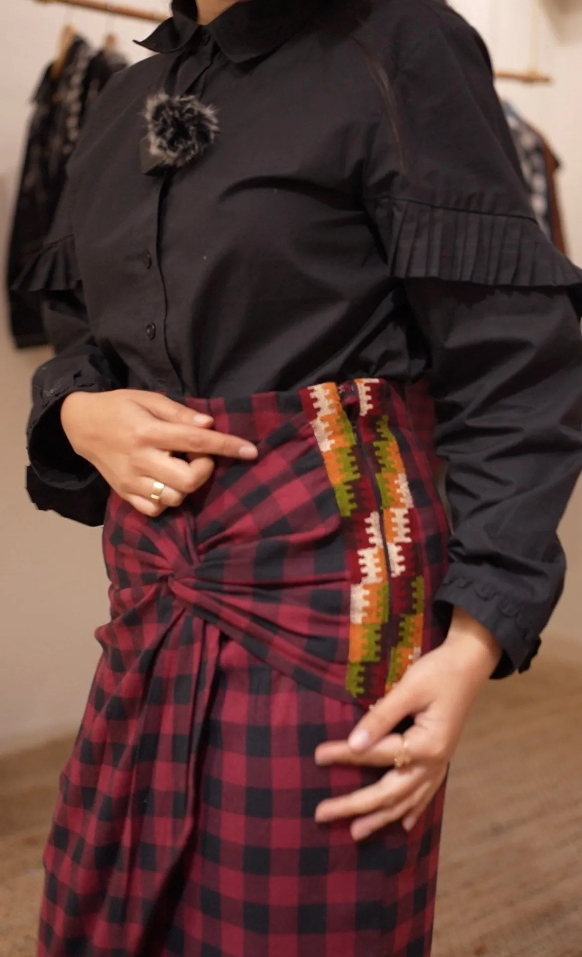 Check Julley Skirt Red