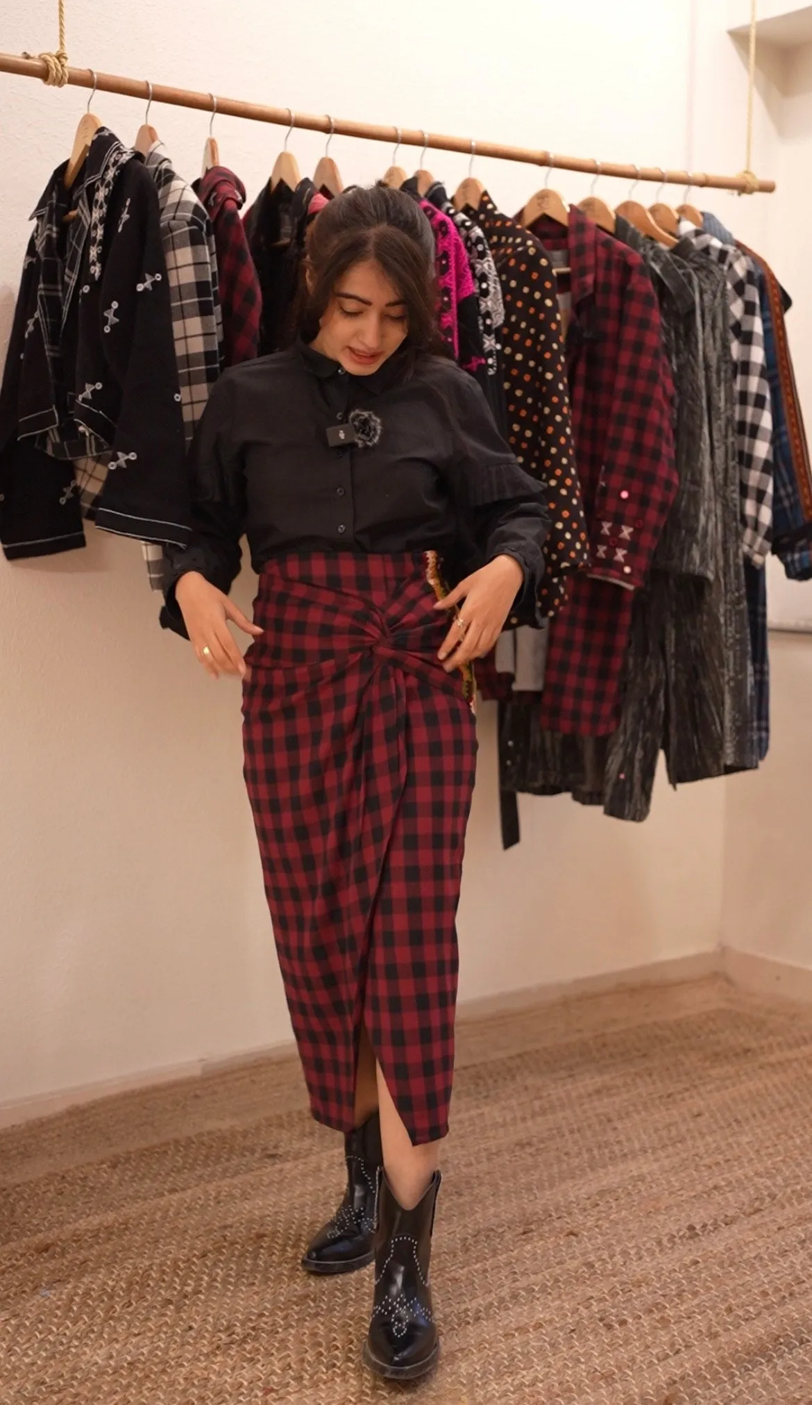 Check Julley Skirt Red