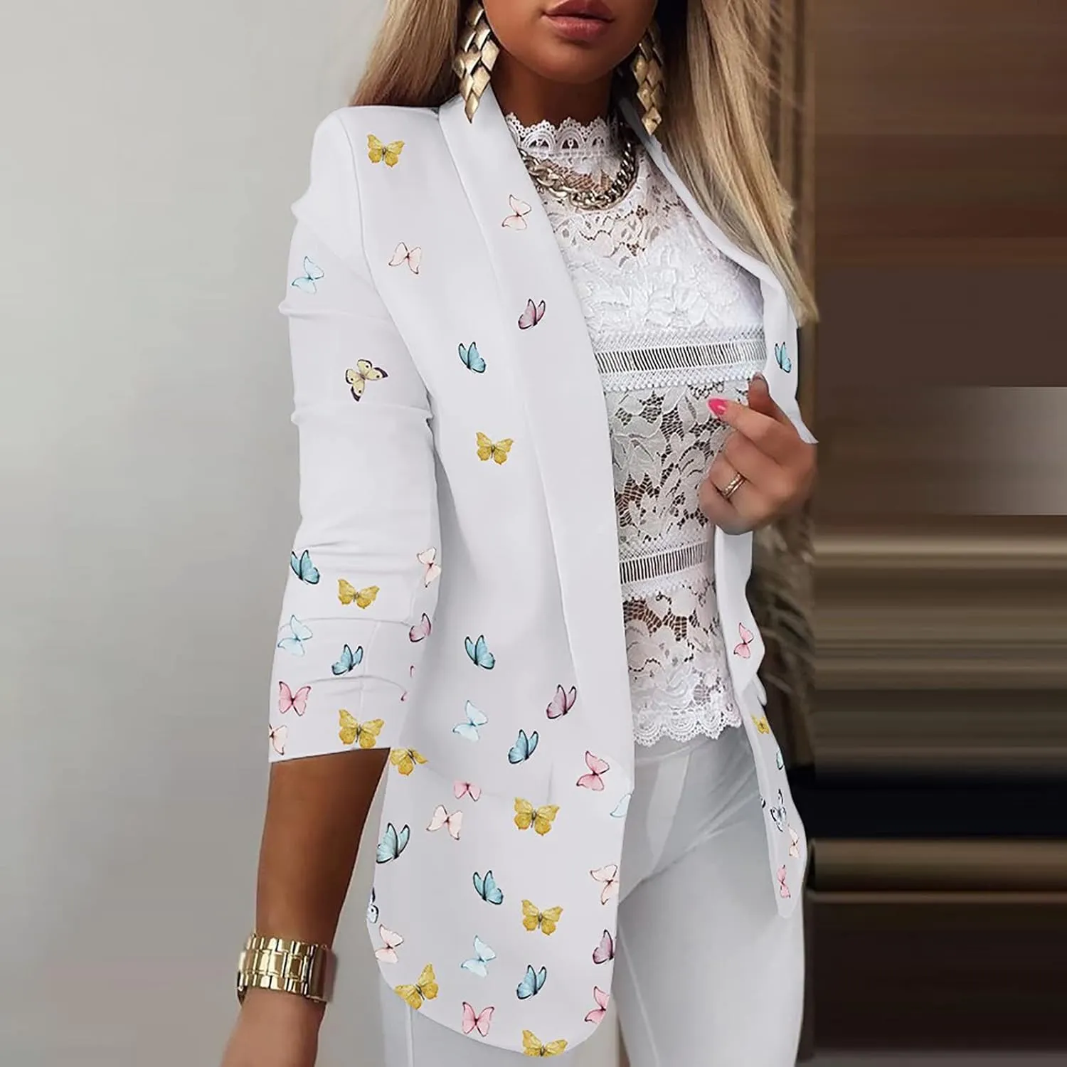 ChicCrate Blazer Jackets for Women Casual Long Sleeve Elegant Work Office Jacket Open Front Cardigan Outwear