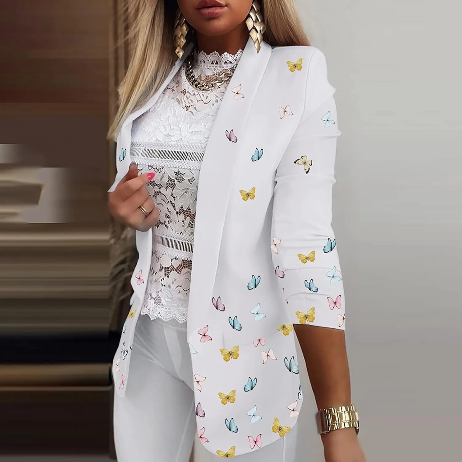 ChicCrate Blazer Jackets for Women Casual Long Sleeve Elegant Work Office Jacket Open Front Cardigan Outwear