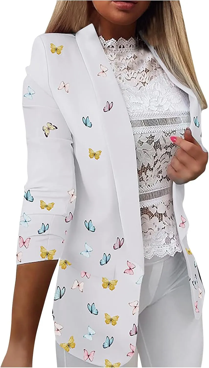 ChicCrate Blazer Jackets for Women Casual Long Sleeve Elegant Work Office Jacket Open Front Cardigan Outwear