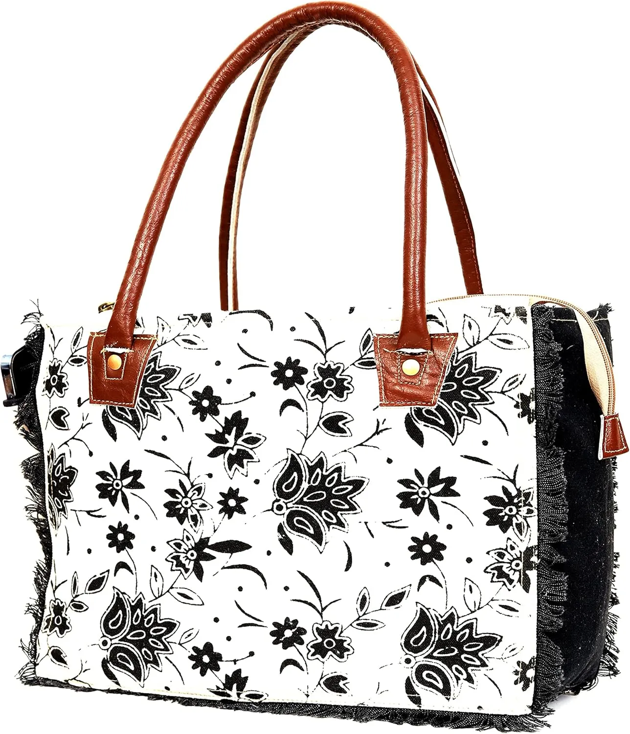 CLA Bags Sel De Mer Upcycled Canvas & Cowhide Tote