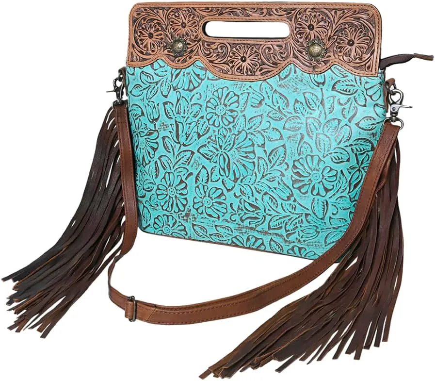 Clutch Hand Tooled Embossed Genuine Leather Women Bag Western Handbag Purse | Leather Clutch Bag | Clutch Purses for Women | Cute Clutch Bag | Clutch Purse