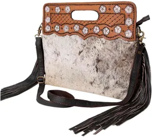 Clutch Hand Tooled Hair on Genuine Leather Western Women Bag Handbag Purse | Leather Clutch Bag | Clutch Purses for Women | Cute Clutch Bag | Clutch Purse