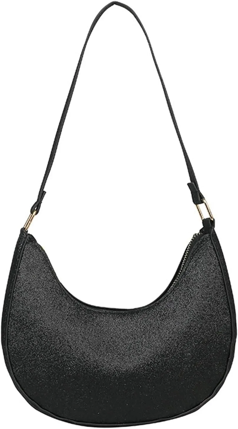 Clutch Purses for Women Casual Leather Shoulder Underarm Bag for Women Solid Color Evening Clutch with Glitter Sequin Accents