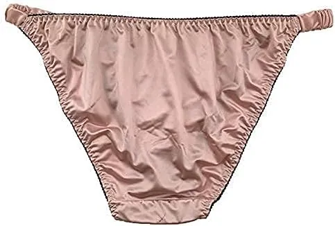 Colorful Star 5 Pack Women's Sexy Satin String Bikini Panties Silky Briefs Underwear