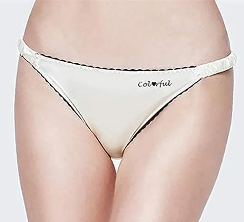 Colorful Star 5 Pack Women's Sexy Satin String Bikini Panties Silky Briefs Underwear