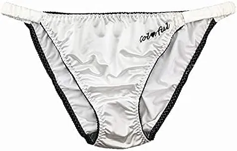 Colorful Star 5 Pack Women's Sexy Satin String Bikini Panties Silky Briefs Underwear