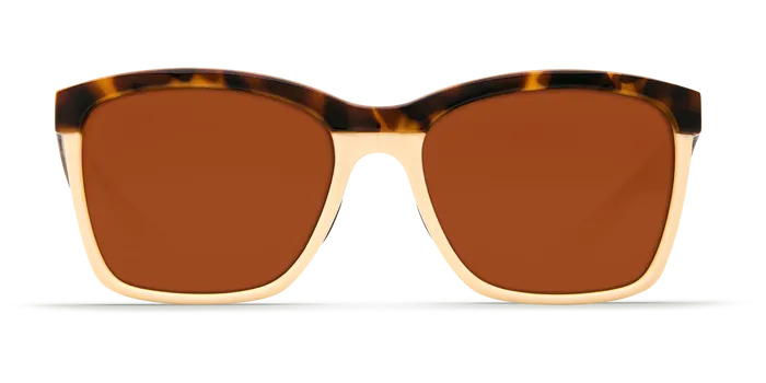 Costa Del Mar Womens Anaa Shiny Retro Tort/Cream/Mint Frame - Copper 580 Plastic Lens - Polarized Sunglasses