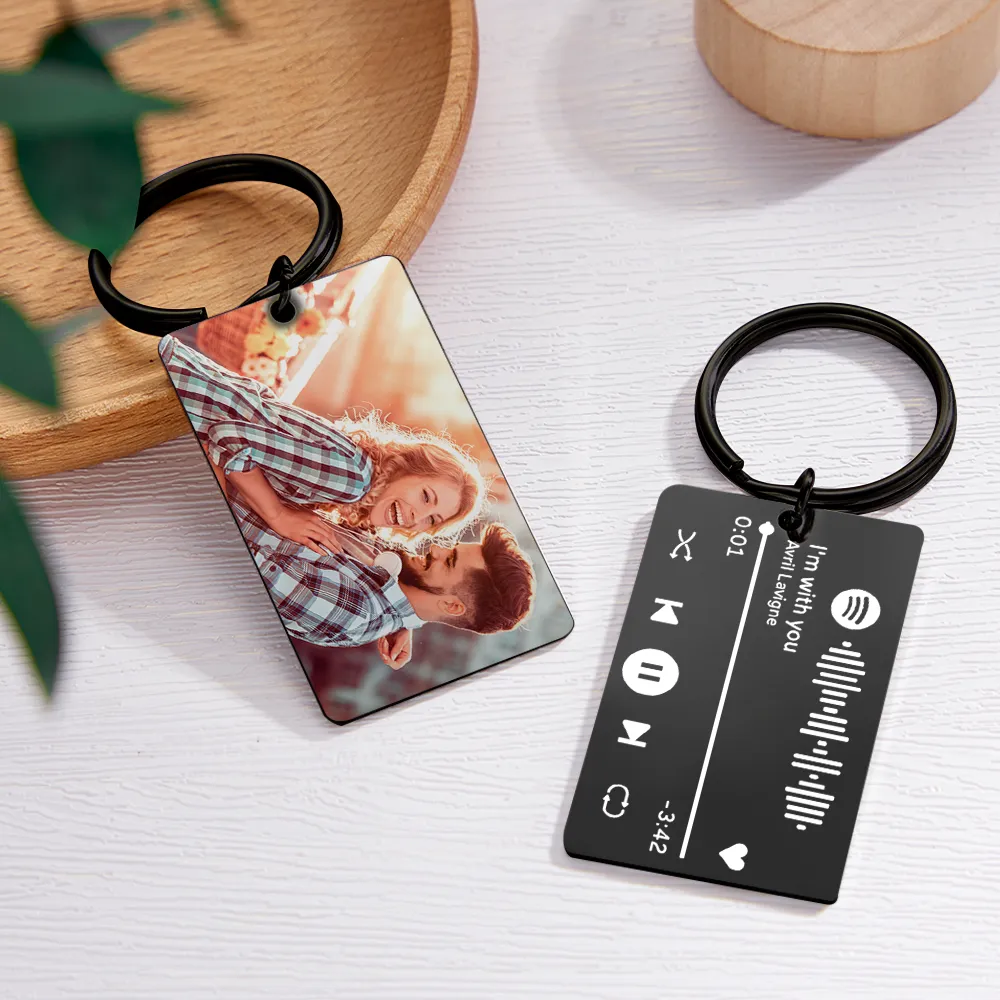 Custom Photo Keychain Colorful Keychain Custom Spotify Keychain Special Keychain