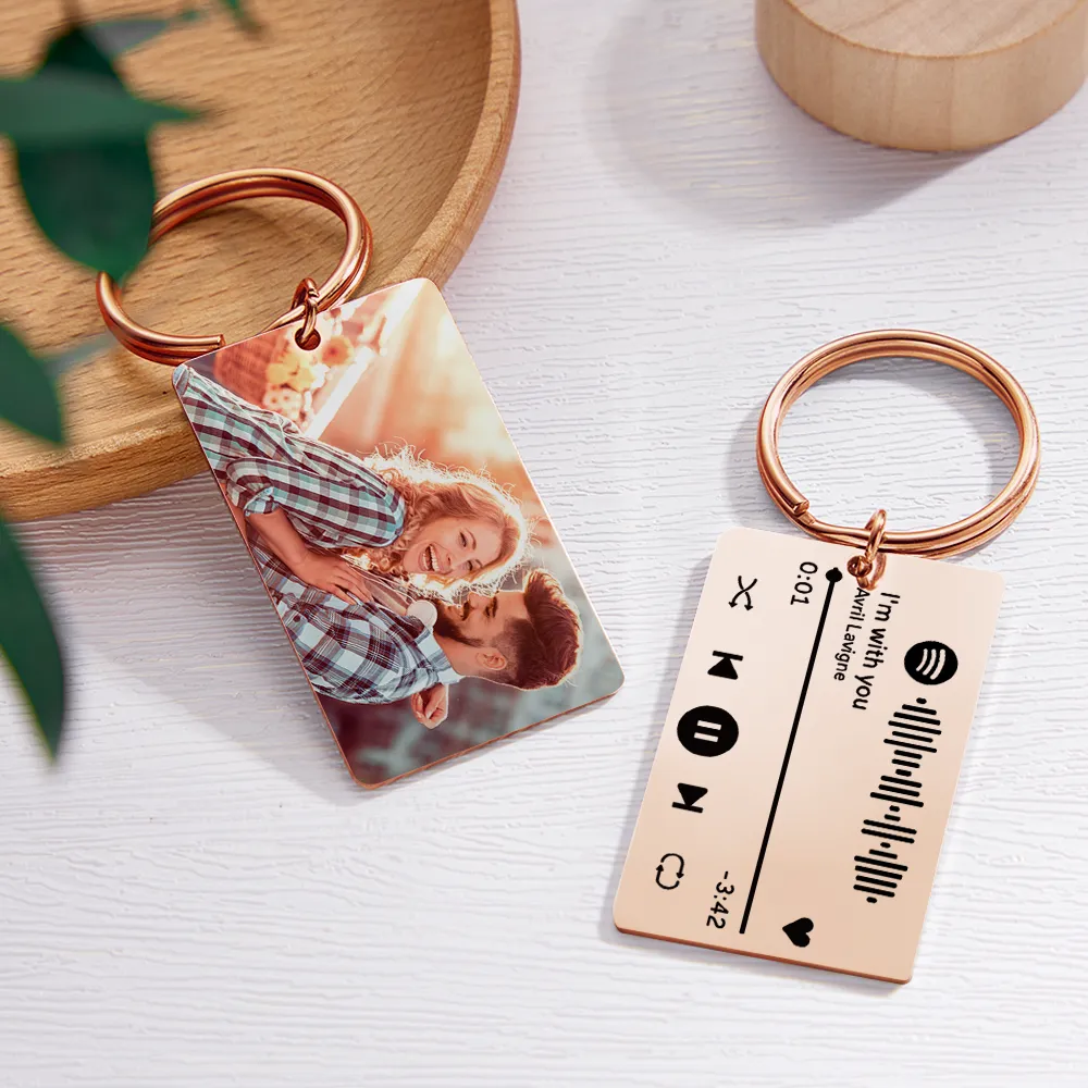Custom Photo Keychain Colorful Keychain Custom Spotify Keychain Special Keychain