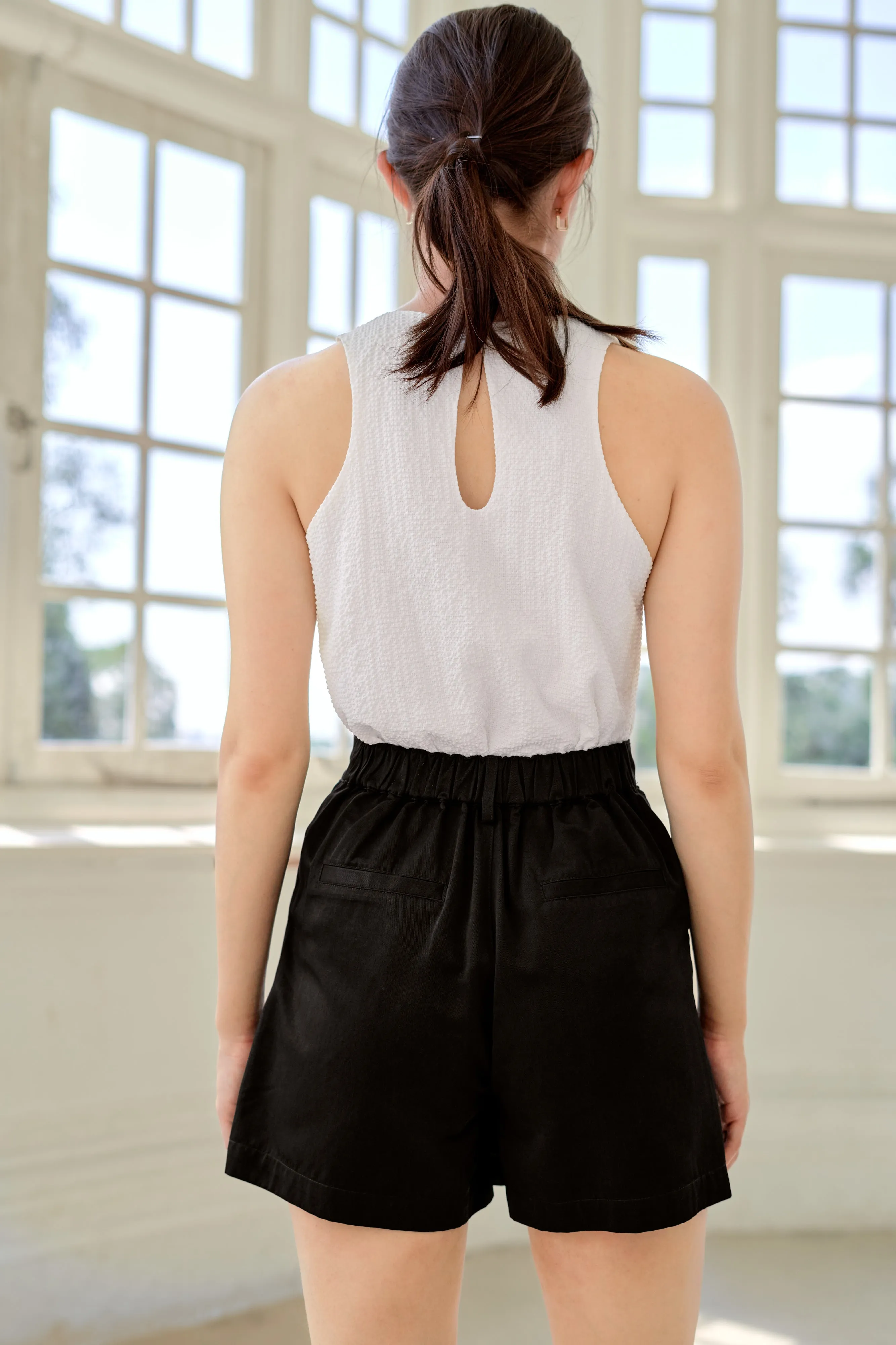 Denise High-Waist Shorts in Black