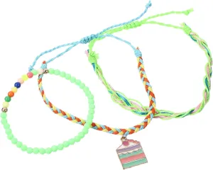 Didiseaon 1Set Woven Bracelets for Women Aesthetic Friendship Jewelry Braided Rope Bracelets for Teens for Daily Wear