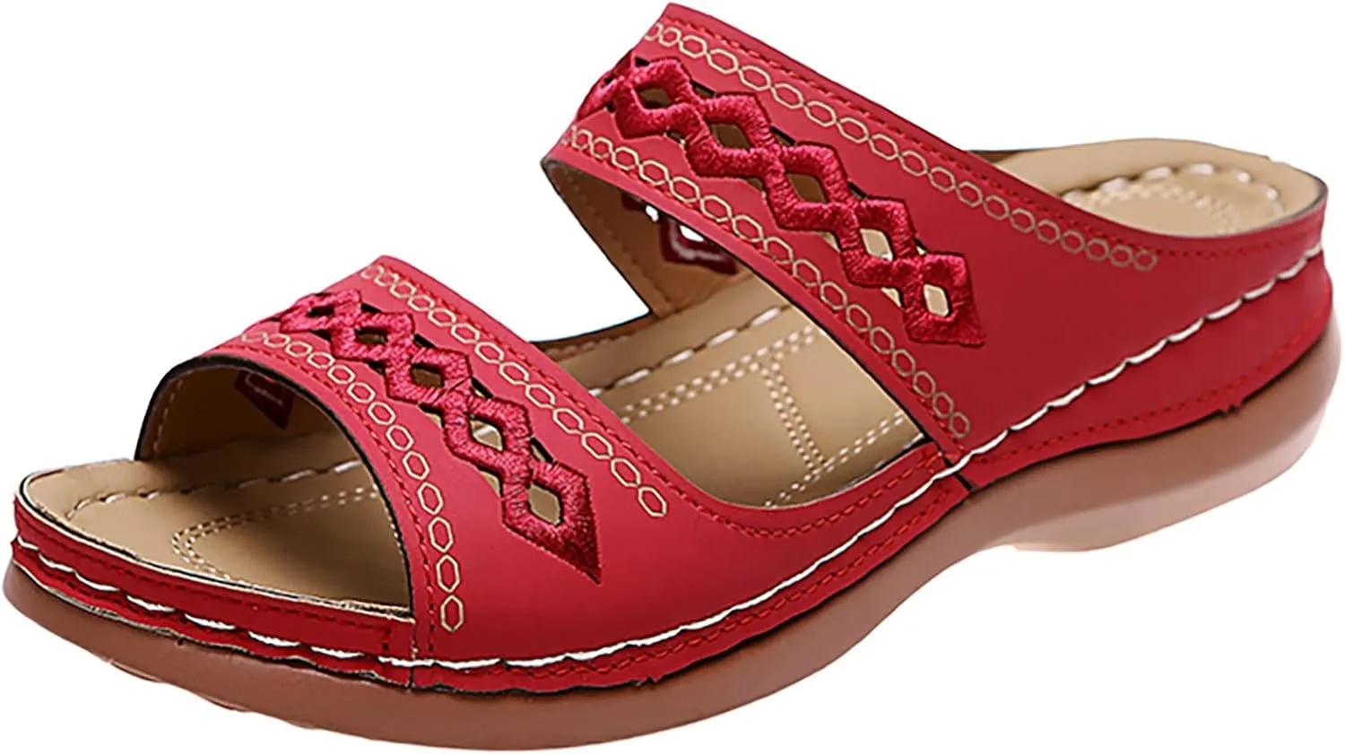 Dotmalls Orthopedic Sandals for Women Comfortable Arch Support Sandals Summer Casual BeachSandals Wedge Heel Slides