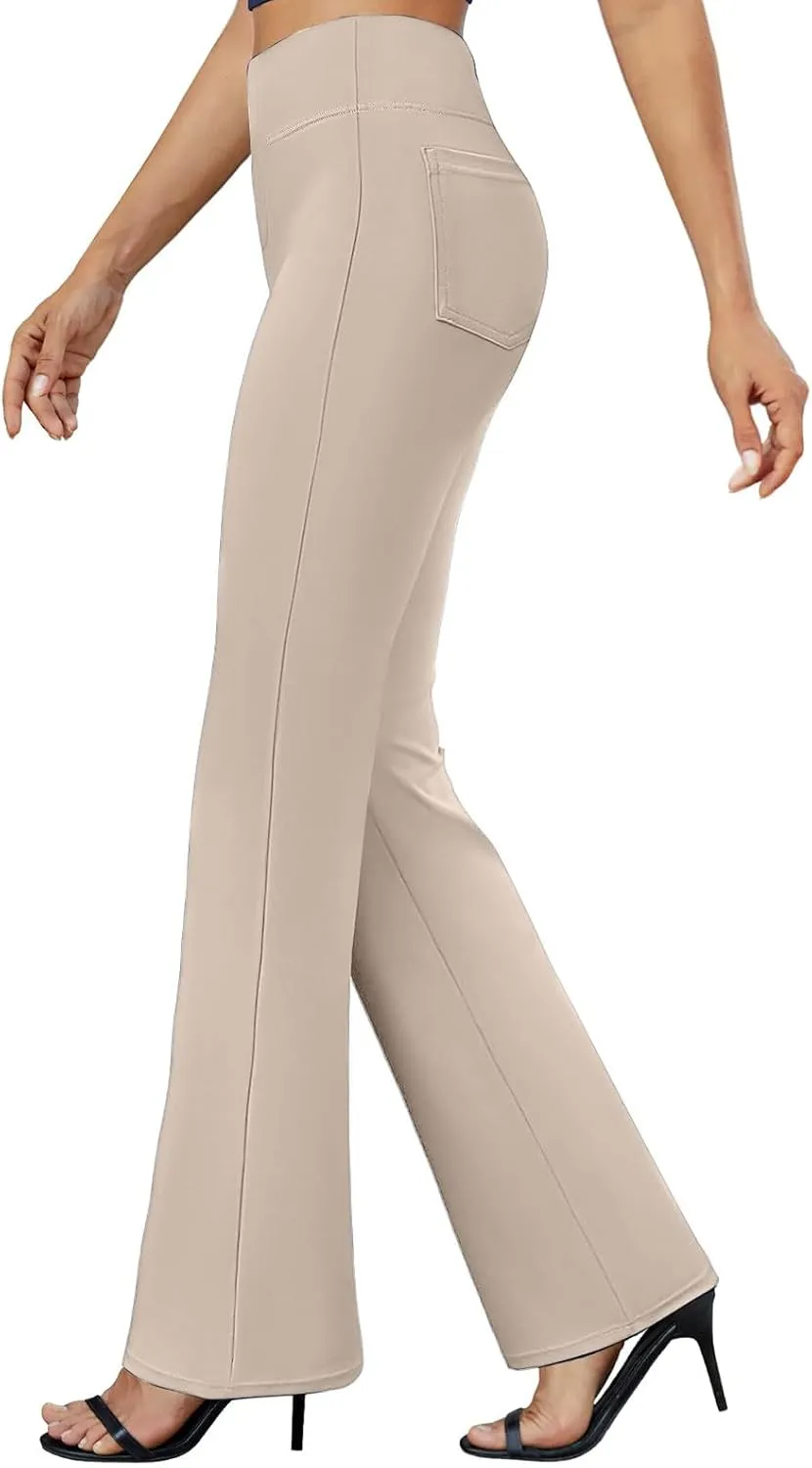 Dress Pants for Women Business Casual Work Pants High Waist Stretchy Trousers Pull On Office Slacks with Pockets