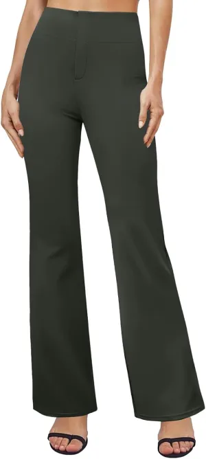Dress Pants for Women Business Casual Work Pants High Waist Stretchy Trousers Pull On Office Slacks with Pockets