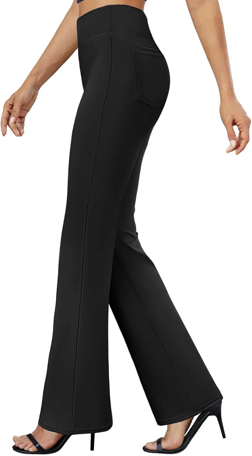 Dress Pants for Women Business Casual Work Pants High Waist Stretchy Trousers Pull On Office Slacks with Pockets