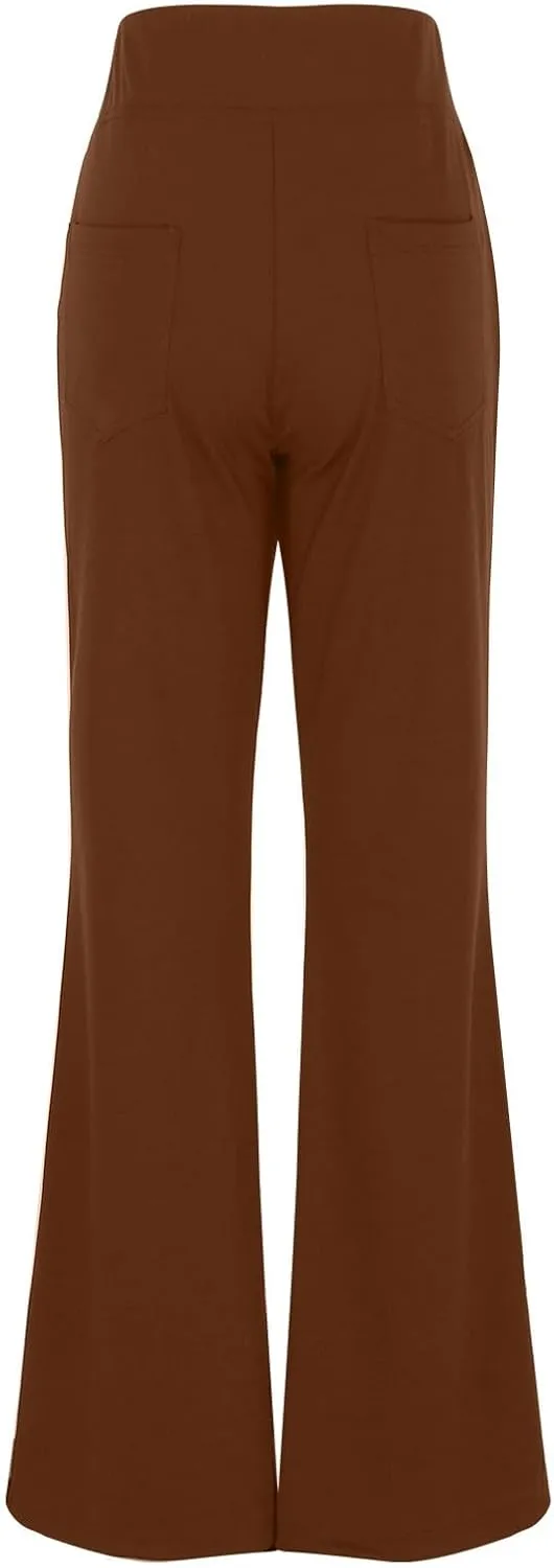 Dress Pants for Women Business Casual Work Pants High Waist Stretchy Trousers Pull On Office Slacks with Pockets