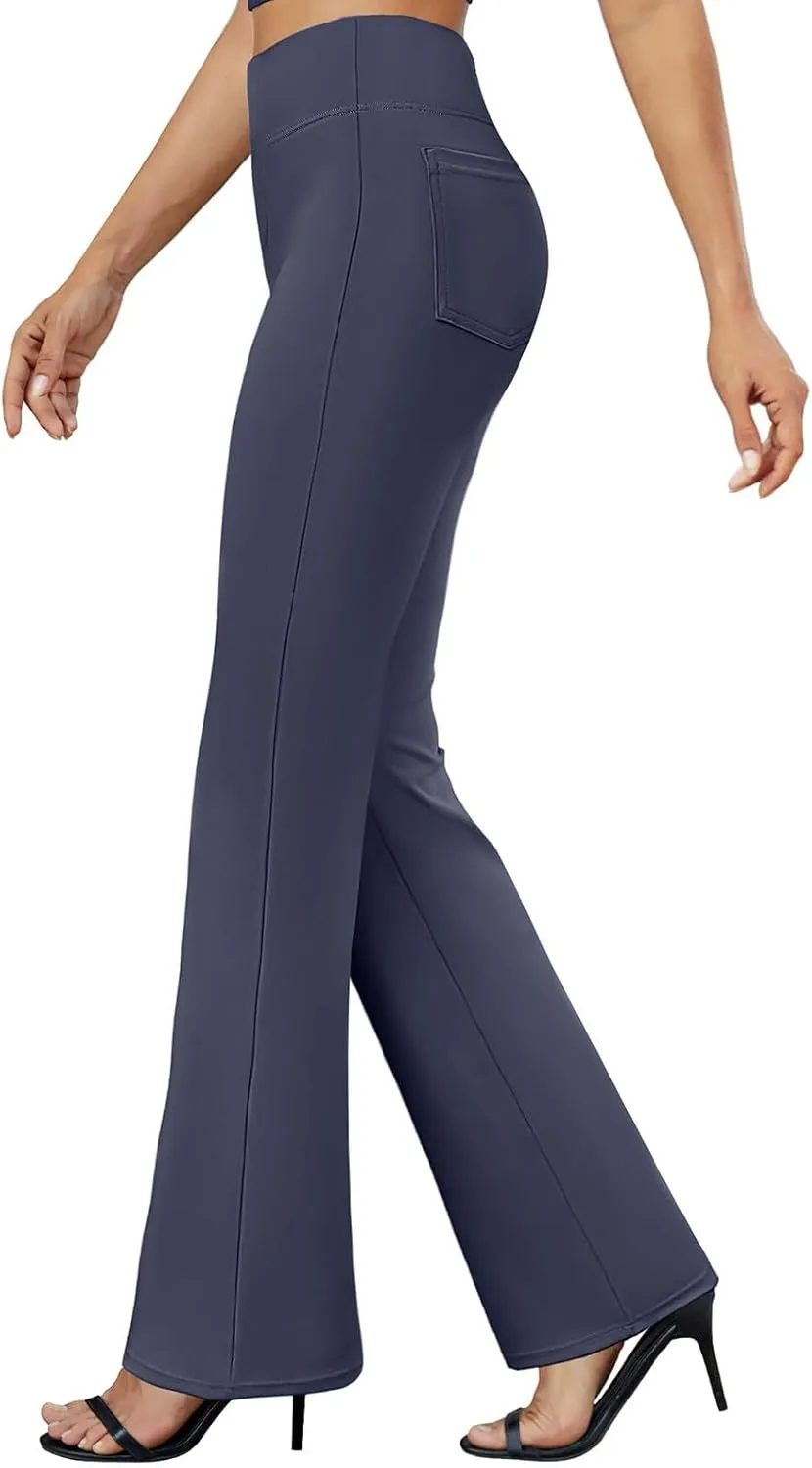 Dress Pants for Women Business Casual Work Pants High Waist Stretchy Trousers Pull On Office Slacks with Pockets