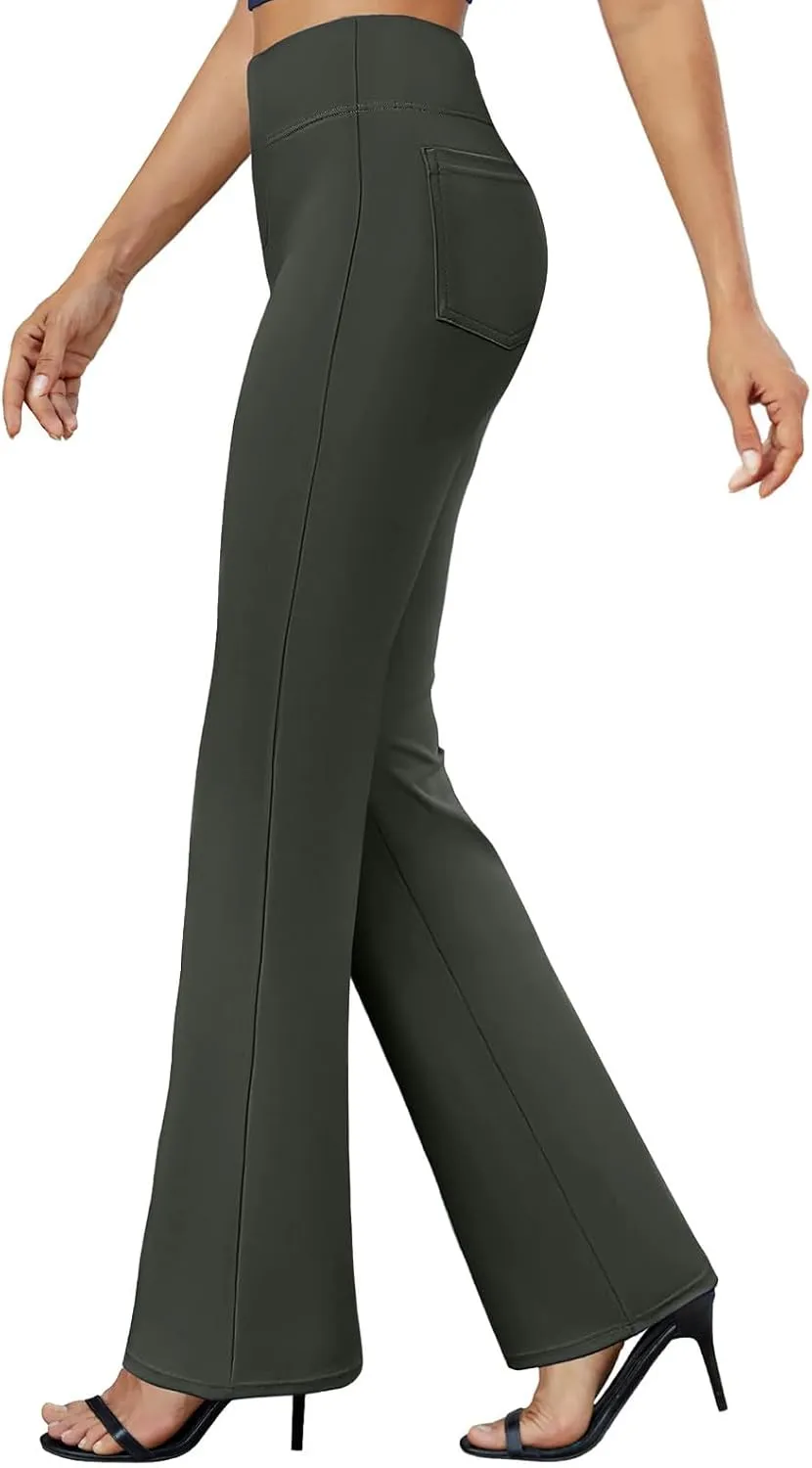 Dress Pants for Women Business Casual Work Pants High Waist Stretchy Trousers Pull On Office Slacks with Pockets