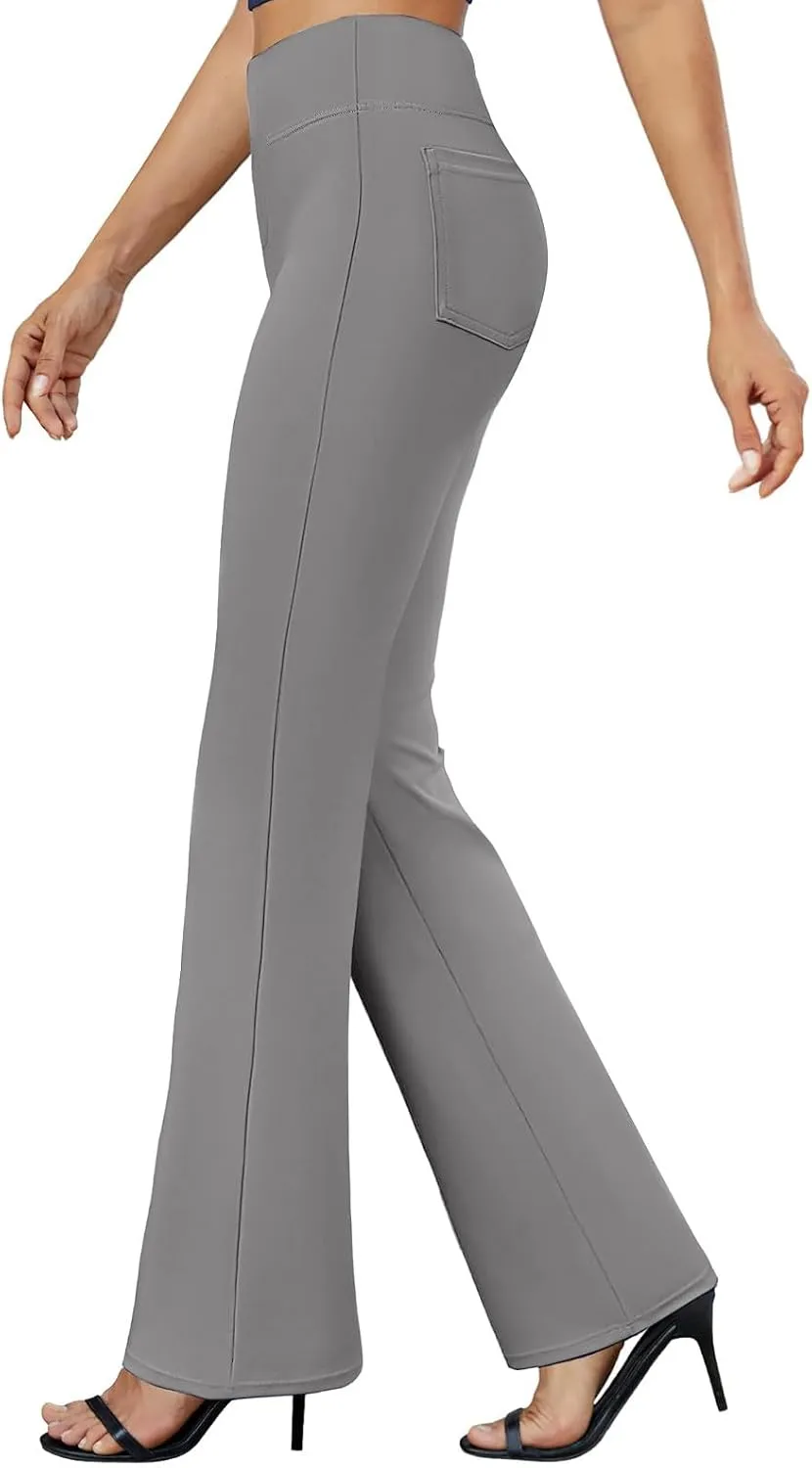 Dress Pants for Women Business Casual Work Pants High Waist Stretchy Trousers Pull On Office Slacks with Pockets