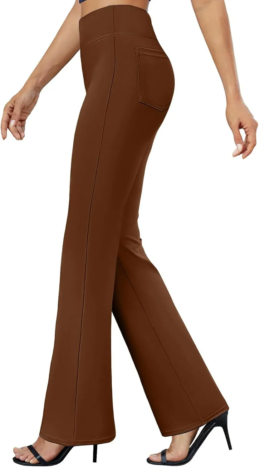 Dress Pants for Women Business Casual Work Pants High Waist Stretchy Trousers Pull On Office Slacks with Pockets