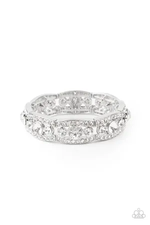 Easy On The ICE White Rhinestone Bracelet - Paparazzi Accessories