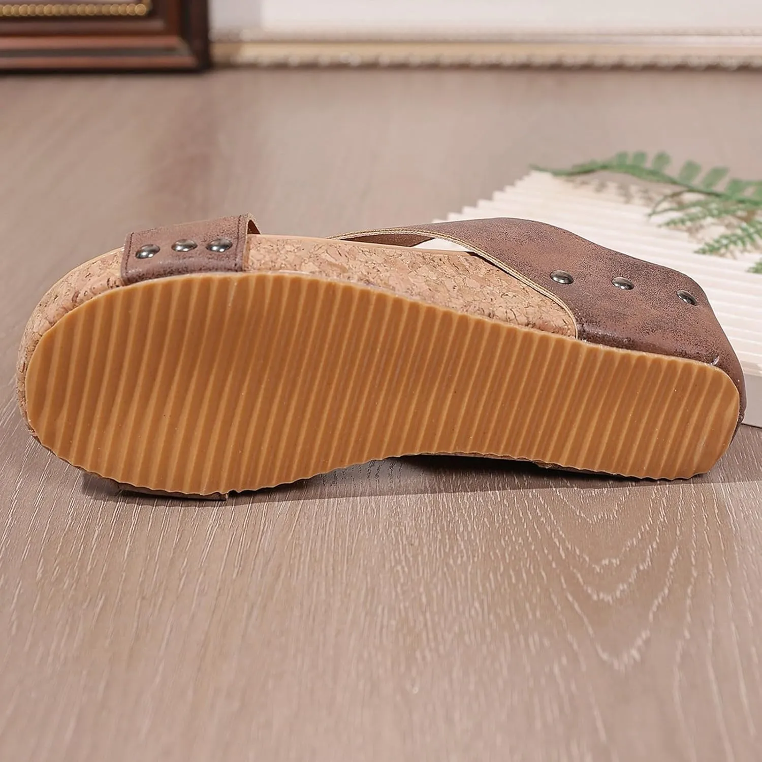 Eduavar Sandals for Women 2025 Womens Sandals Platform Slip on Espadrille Wedges Slides Open Toe Soft Summer Beach Shoes