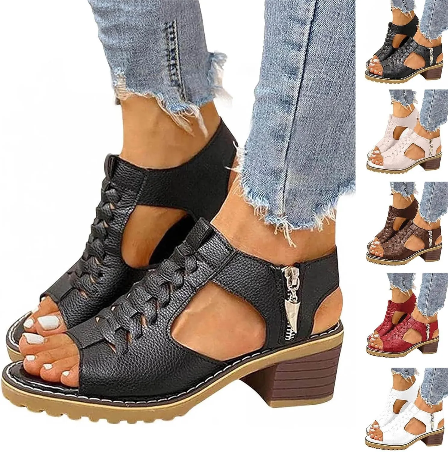 Eduavar Womens Sandals Casual Beach Summer Wedge Dressy Platform Sandals Open Toe Comfortable Arch Support Walking Shoes