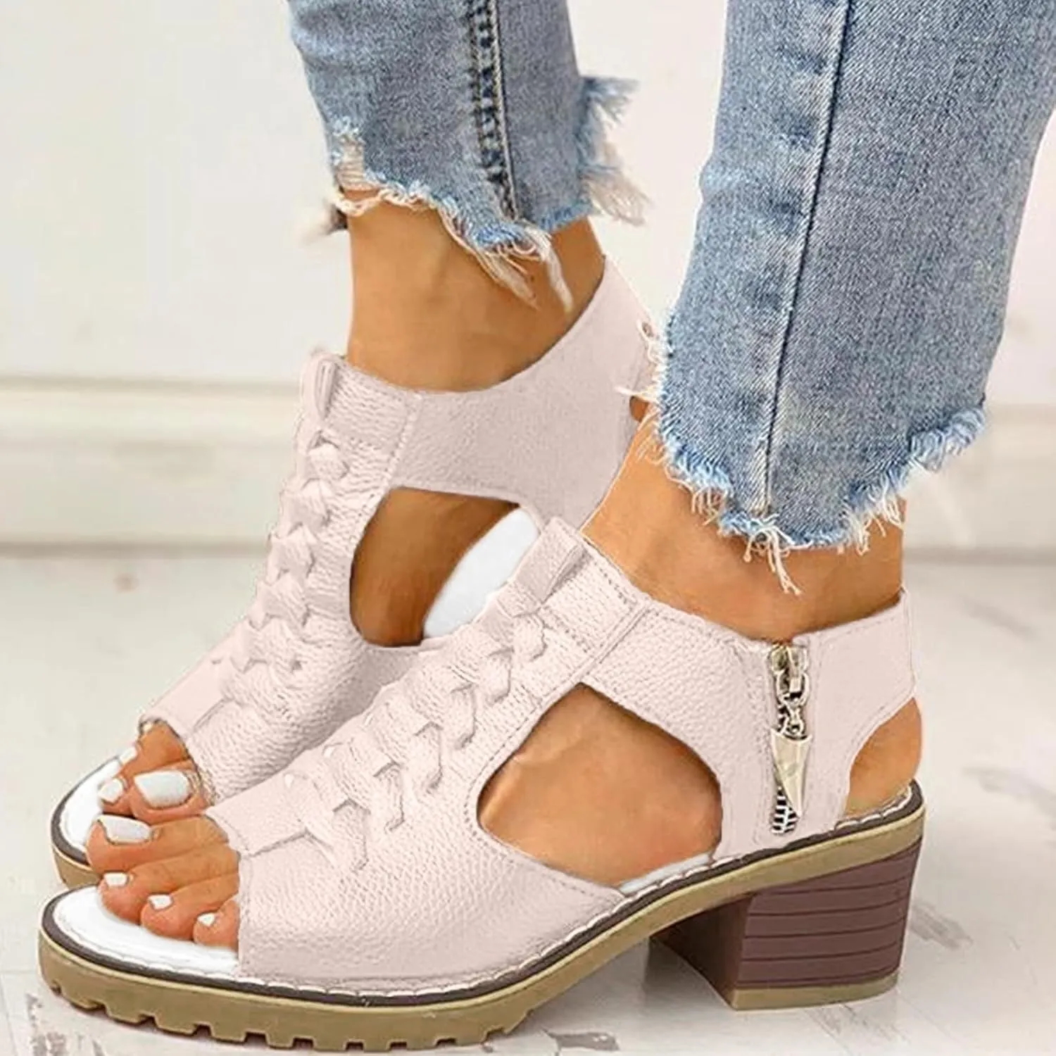 Eduavar Womens Sandals Casual Beach Summer Wedge Dressy Platform Sandals Open Toe Comfortable Arch Support Walking Shoes