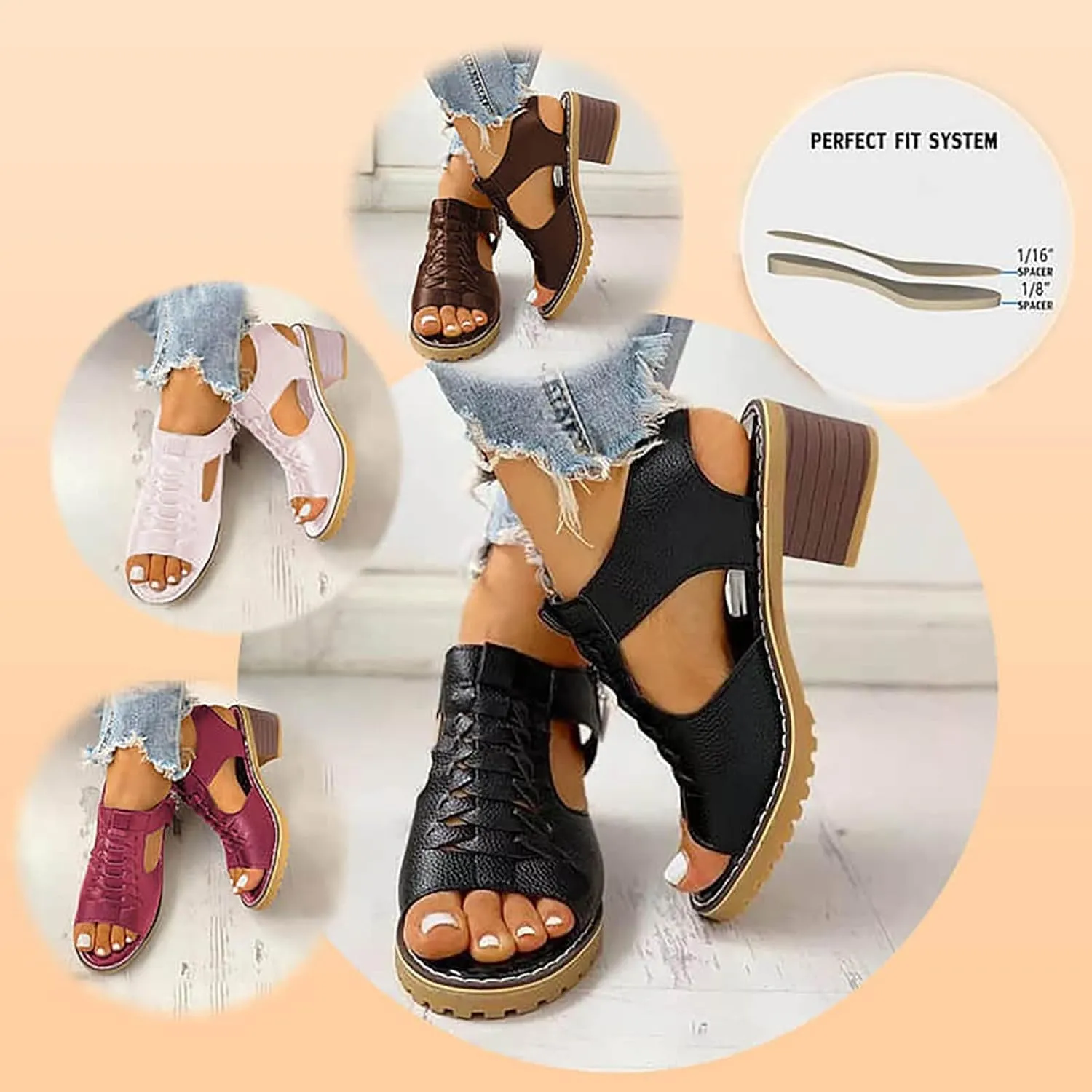 Eduavar Womens Sandals Casual Beach Summer Wedge Dressy Platform Sandals Open Toe Comfortable Arch Support Walking Shoes