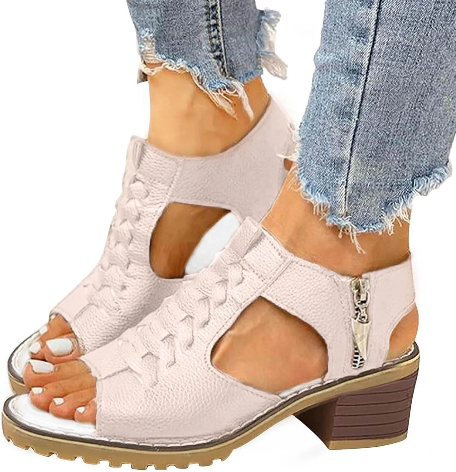 Eduavar Womens Sandals Casual Beach Summer Wedge Dressy Platform Sandals Open Toe Comfortable Arch Support Walking Shoes