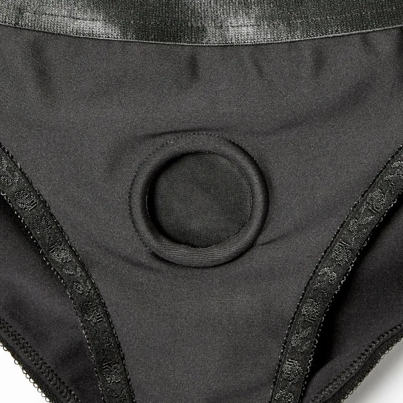 Em. Ex. Active Harness Wear Crotchless Silhouette - Black - Small