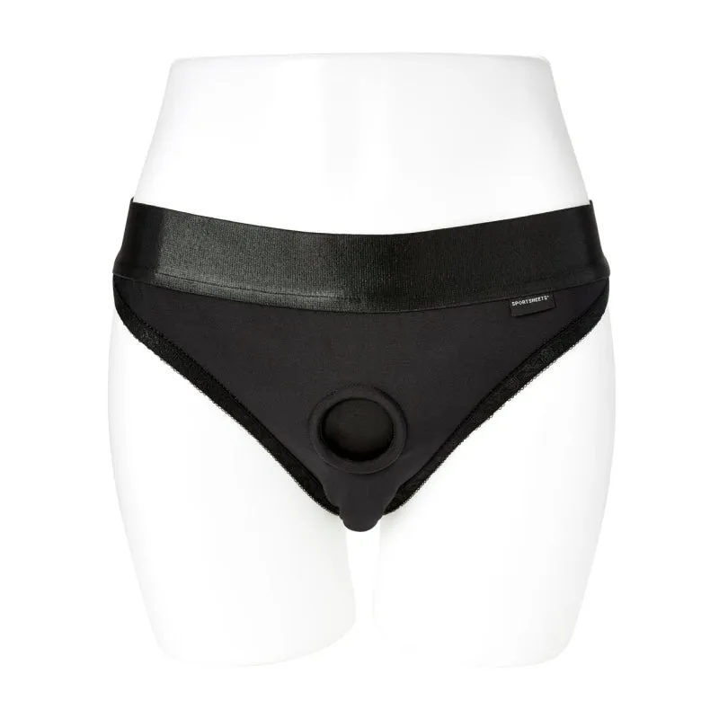 Em. Ex. Active Harness Wear Crotchless Silhouette - Black - Small