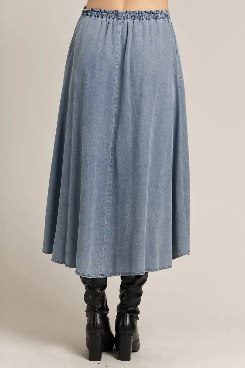 En Creme Howdy Denim Skirt  Effortless Comfort with a Chic Edge