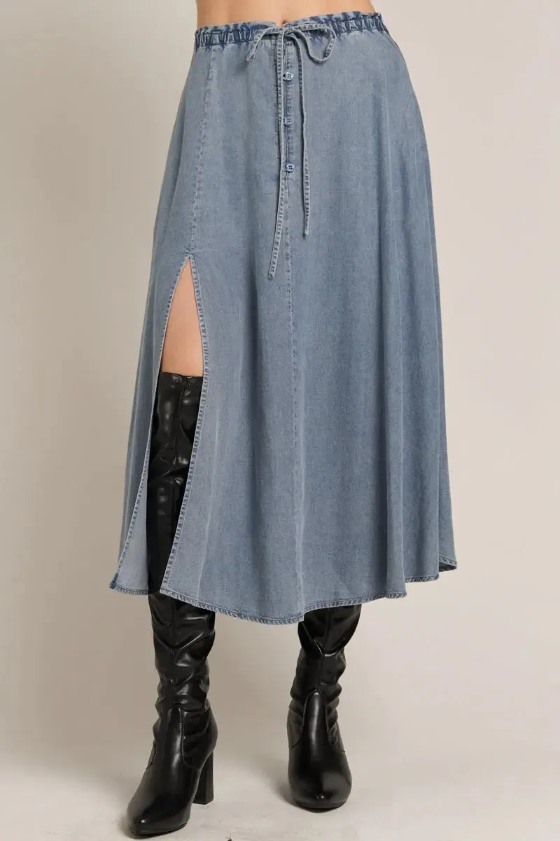 En Creme Howdy Denim Skirt  Effortless Comfort with a Chic Edge