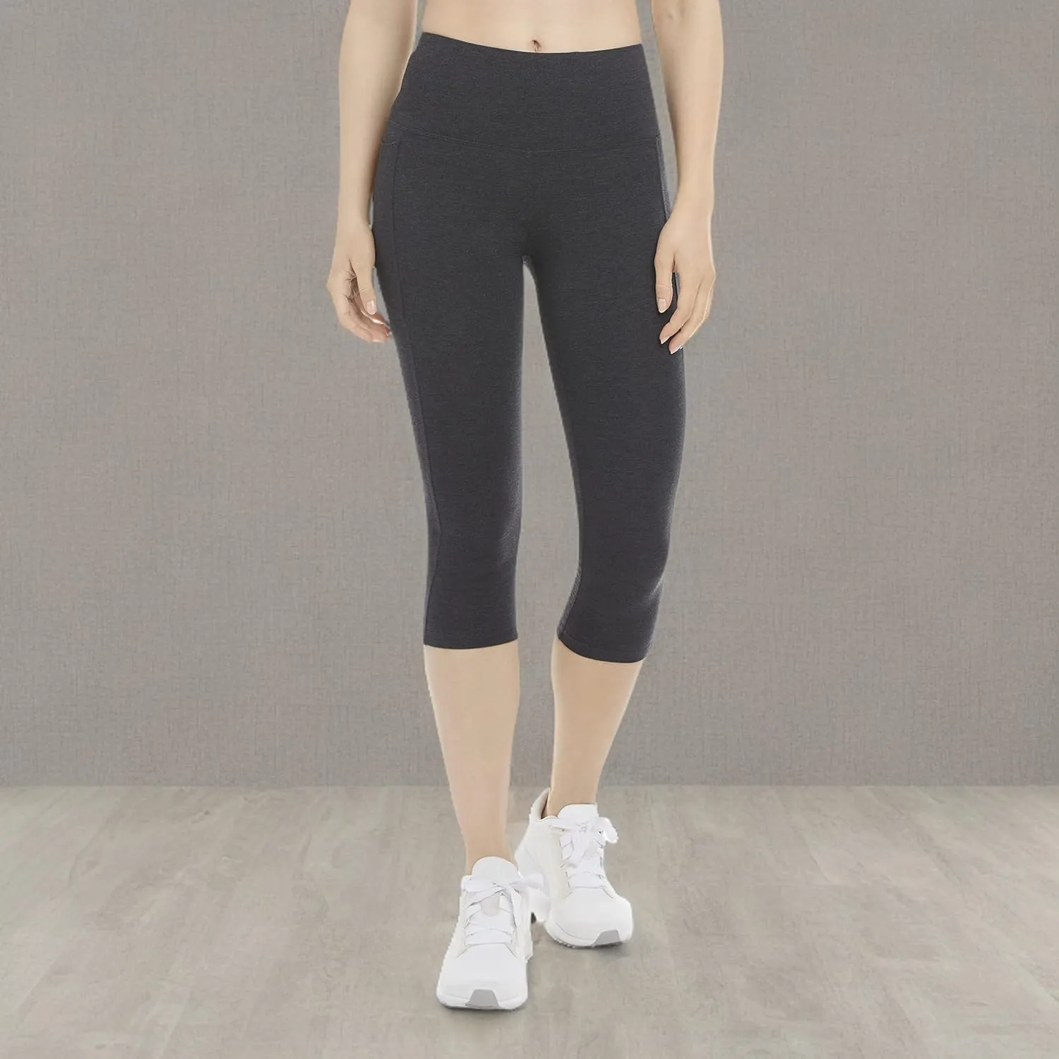 Energy Zone Women's Cotton Stretch Crop Legging with Pockets