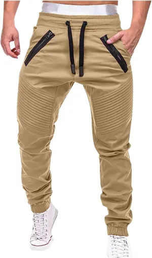 evzosrz Mens Cargo Pants,Joggers Outdoor Fashion Sport Casual Loose Fit Sweatpants Drawstring Athletic Slim Fit Trousers