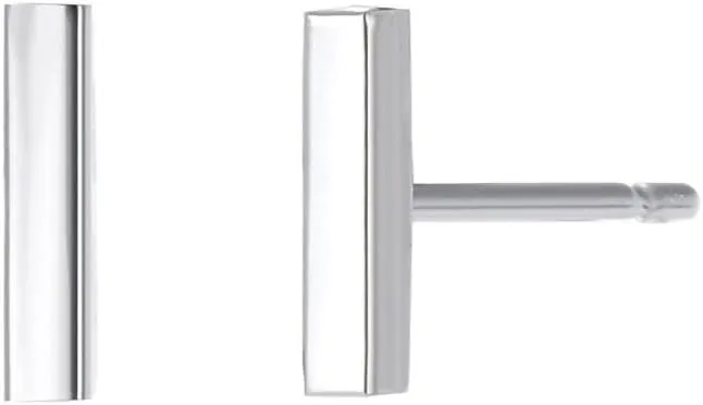 Exquisite Minimalist 925 Silver Bar One Word Hammer Earrings Modern Design for Fashionable Women Suitable for Valentine's Day, Mother's Day, Thanksgiving, birthdays and other jewelry gifts